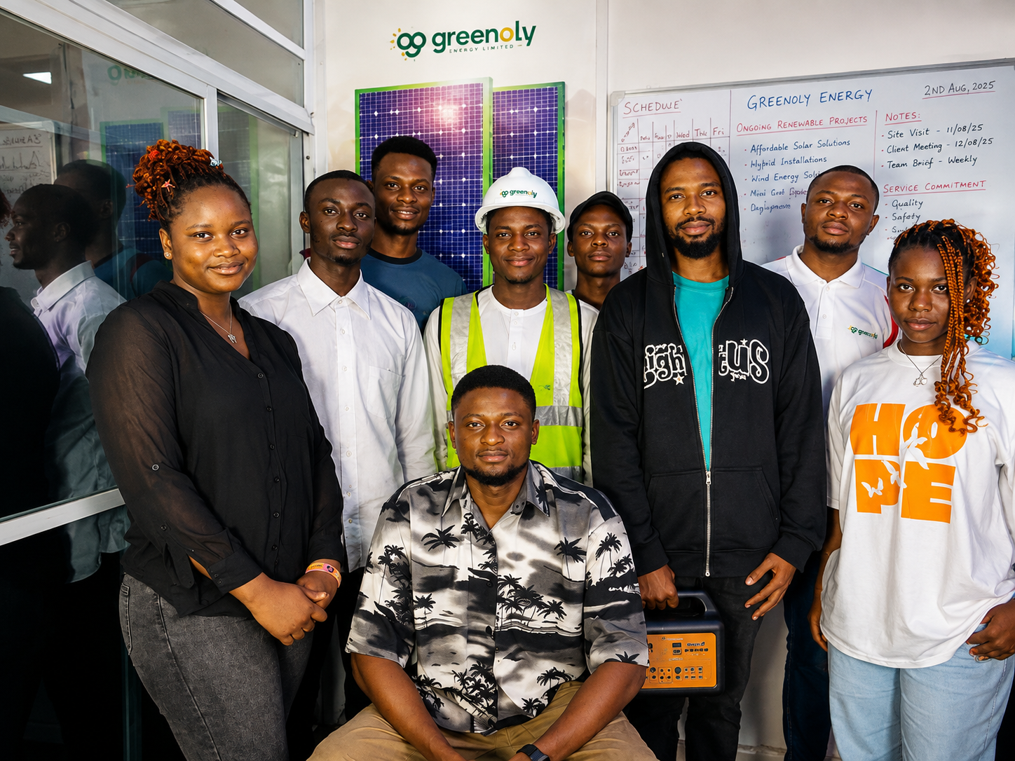 Greenoly Energy team and renewable energy solutions